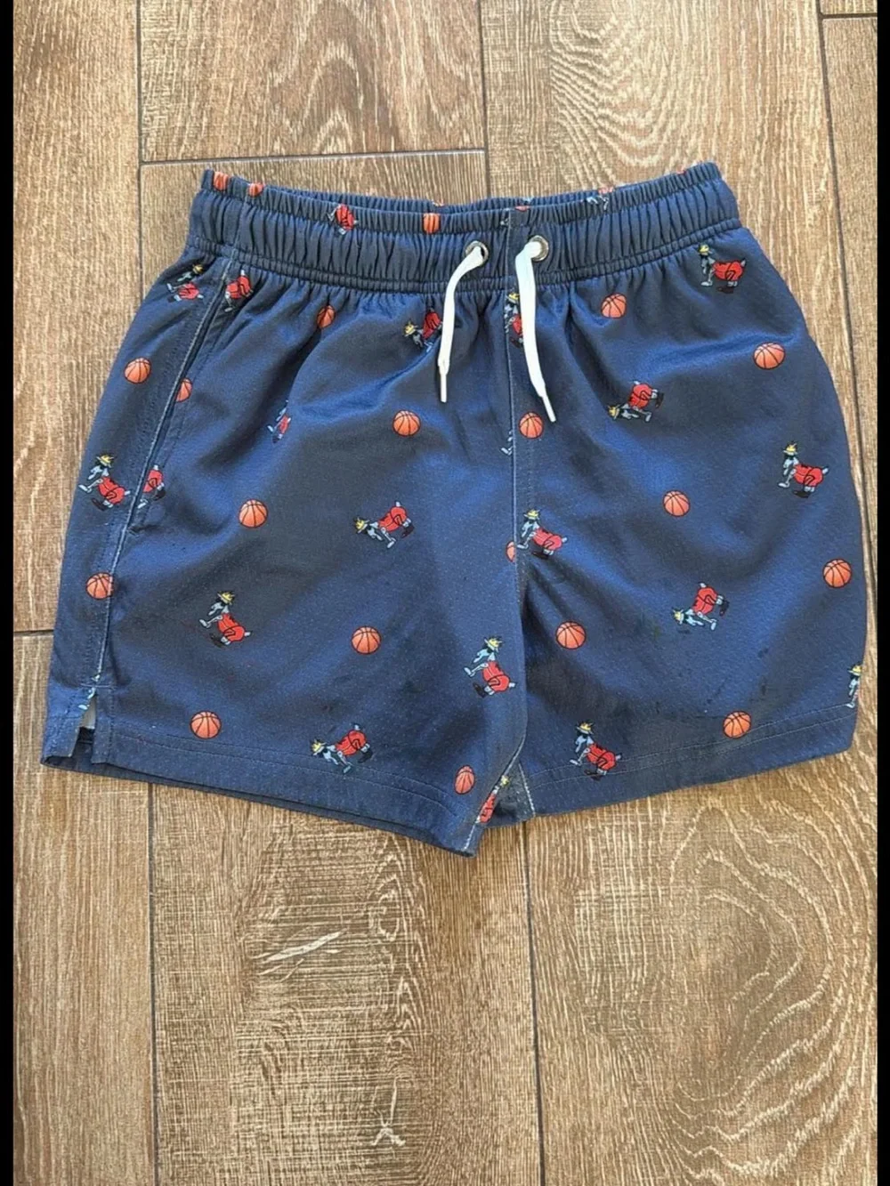 GOAT USA Kids Navy Blue Basketball Print Pull-On Shorts